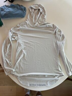 lululemon athletica Lightweight Hooded Shirt Jacket in Light Beige-Striped